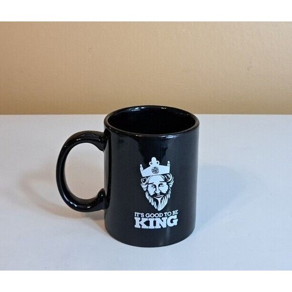 Burger King Coffee Mug Café Cup It's Good To Be King Ceramic Black Collectible - Picture 3 of 6